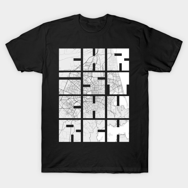 Christchurch, New Zealand City Map Typography - Light T-Shirt by deMAP Studio